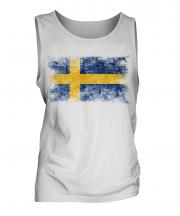 Sweden Distressed Flag Mens Vest