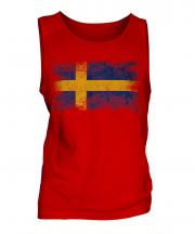 Sweden Distressed Flag Mens Vest