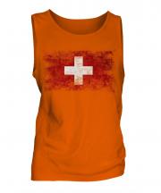 Switzerland Distressed Flag Mens Vest