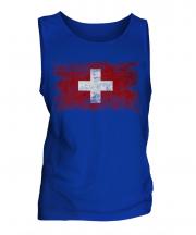 Switzerland Distressed Flag Mens Vest