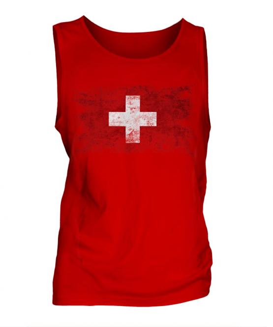Switzerland Distressed Flag Mens Vest
