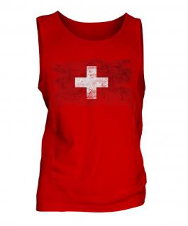 Switzerland Distressed Flag Mens Vest