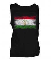 Tajikistan Distressed Flag Mens Vest