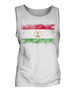 Tajikistan Distressed Flag Mens Vest