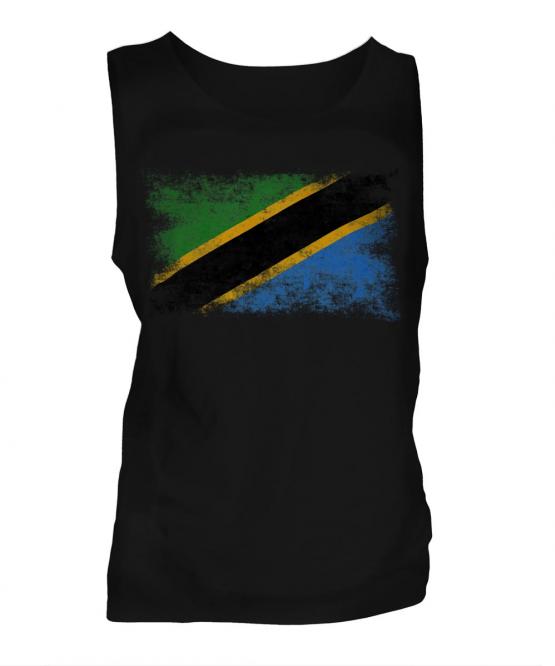 Tanzania Distressed Flag Mens Vest