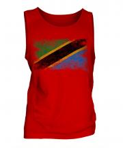 Tanzania Distressed Flag Mens Vest