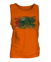 Turkmenistan Distressed Flag Mens Vest