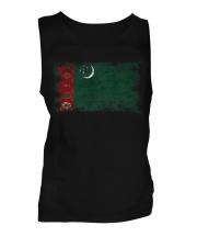Turkmenistan Distressed Flag Mens Vest