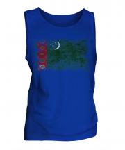 Turkmenistan Distressed Flag Mens Vest