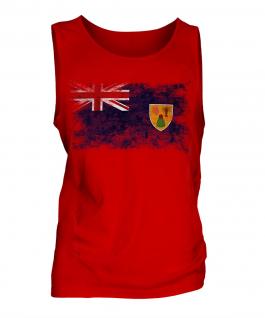 Turks And Caicos Islands Distressed Flag Mens Vest