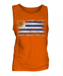 Uruguay Distressed Flag Mens Vest