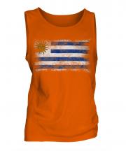 Uruguay Distressed Flag Mens Vest