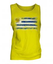 Uruguay Distressed Flag Mens Vest