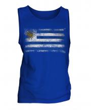 Uruguay Distressed Flag Mens Vest
