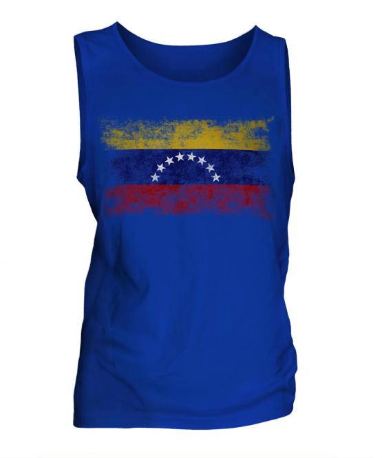 Venezuela Distressed Flag Mens Vest