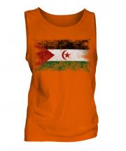 Western Sahara Distressed Flag Mens Vest