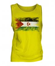 Western Sahara Distressed Flag Mens Vest