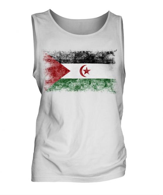 Western Sahara Distressed Flag Mens Vest