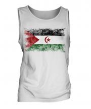 Western Sahara Distressed Flag Mens Vest