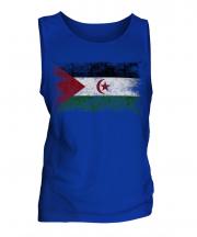 Western Sahara Distressed Flag Mens Vest