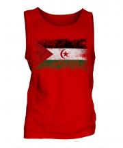 Western Sahara Distressed Flag Mens Vest