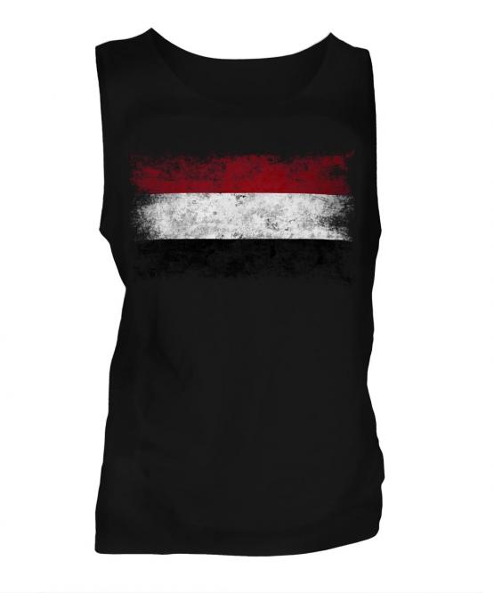 Yemen Distressed Flag Mens Vest