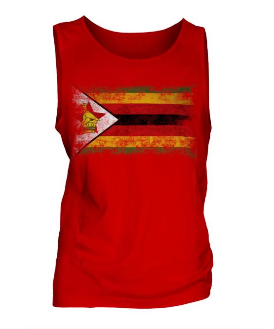 Zimbabwe Distressed Flag Mens Vest
