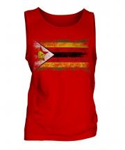 Zimbabwe Distressed Flag Mens Vest