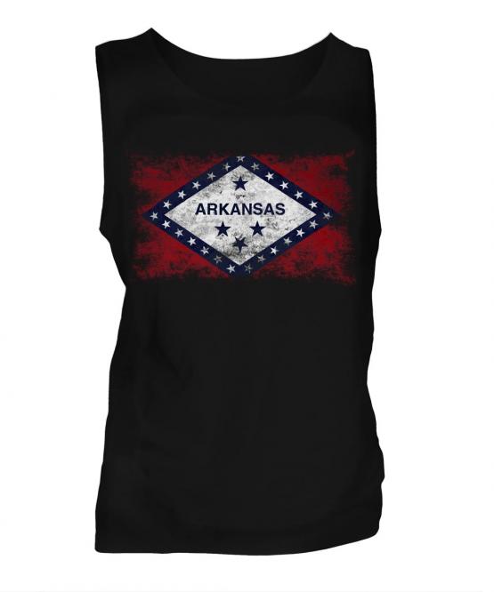 Arkansas State Distressed Flag Mens Vest