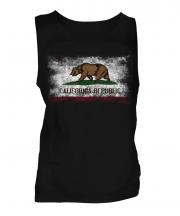 California State Distressed Flag Mens Vest