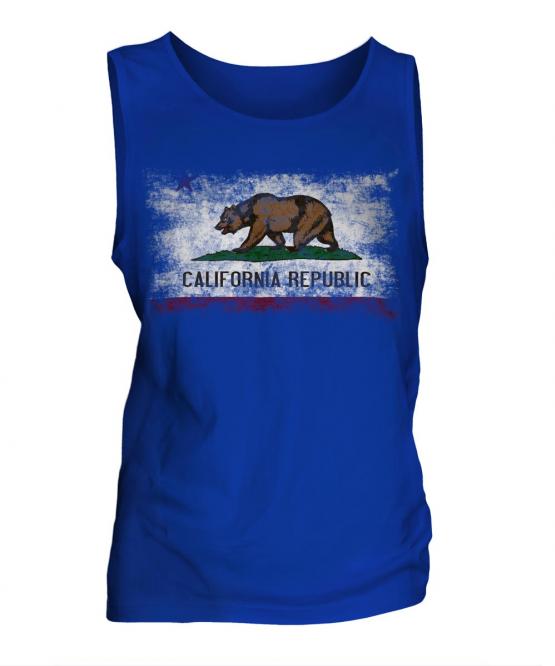 California State Distressed Flag Mens Vest