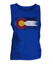Colorado State Distressed Flag Mens Vest