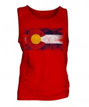 Colorado State Distressed Flag Mens Vest