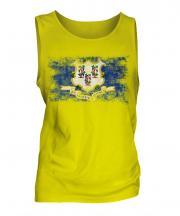 Connecticut State Distressed Flag Mens Vest