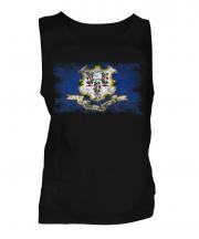 Connecticut State Distressed Flag Mens Vest