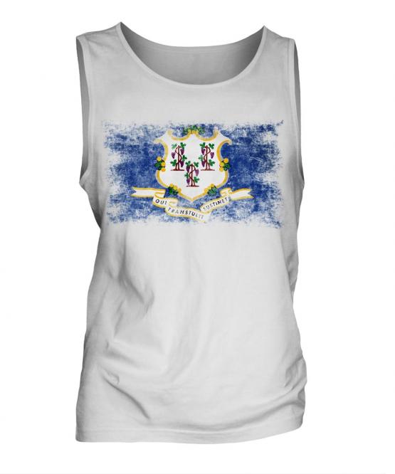 Connecticut State Distressed Flag Mens Vest