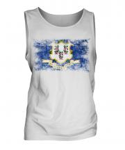 Connecticut State Distressed Flag Mens Vest