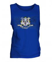 Connecticut State Distressed Flag Mens Vest
