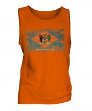 Delaware State Distressed Flag Mens Vest