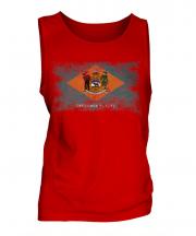 Delaware State Distressed Flag Mens Vest