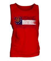 Georgia State Distressed Flag Mens Vest