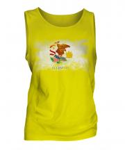 Illinois State Distressed Flag Mens Vest