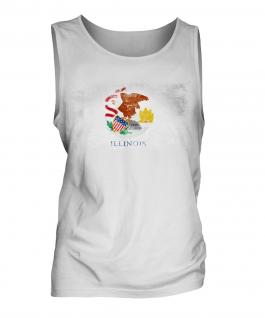 Illinois State Distressed Flag Mens Vest