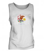 Illinois State Distressed Flag Mens Vest