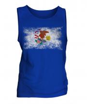 Illinois State Distressed Flag Mens Vest