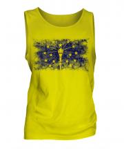Indiana State Distressed Flag Mens Vest