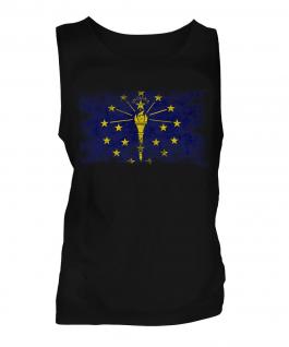 Indiana State Distressed Flag Mens Vest
