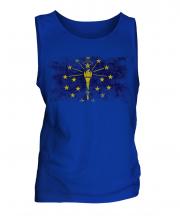 Indiana State Distressed Flag Mens Vest