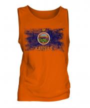 Kansas State Distressed Flag Mens Vest