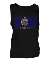 Kansas State Distressed Flag Mens Vest